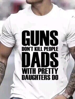 Hand Crafted White Tee with Bold Black Dad Graphic By Pepepizzazz